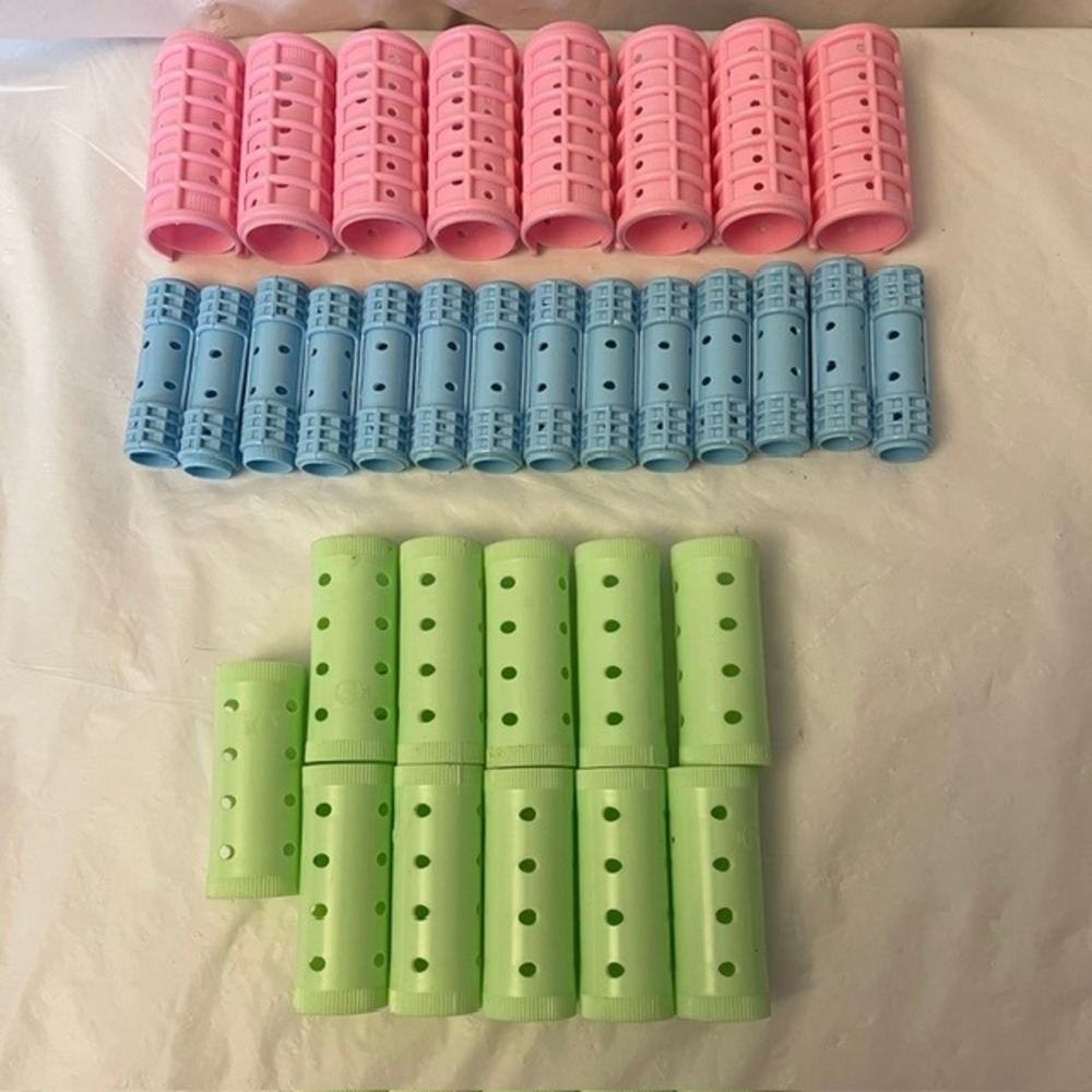 Vintage Wilhold USA Green Hair Rollers & Mixed Snap Over Curlers Lot 55pc lot
